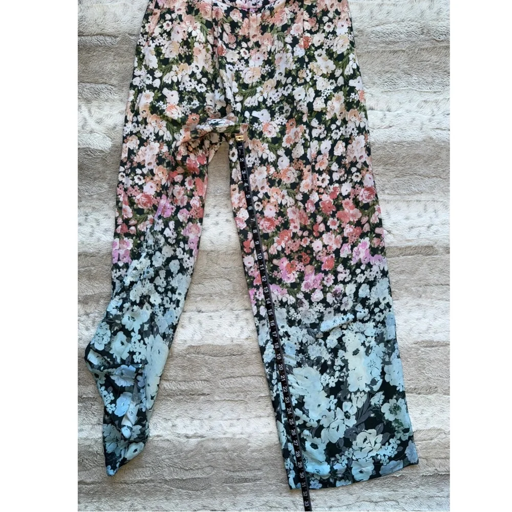NWT REISS Serena Floral Print Wide Leg Trousers in Multicolor Size 4 - Picture 8 of 16